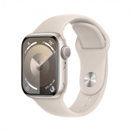 Часы Apple Watch Series 9 GPS 41mm Starlight Aluminum Case with Starlight Sport Band - S/M фото 1