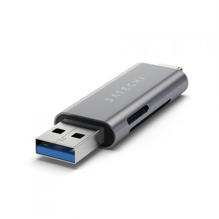 Карт-ридер Satechi Aluminum Type-C USB 3.0 and Micro/SD Card Reader, Space Gray фото 2