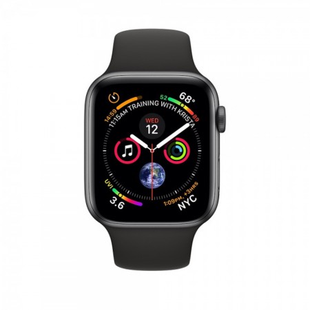 Умные часы Apple Watch Series 4 GPS + Cellular, 40 мм, корпус из алюминия цвета «серый космос», спортивный ремешок чёрного цвета (MTUG2, MTVD2) фото 1
