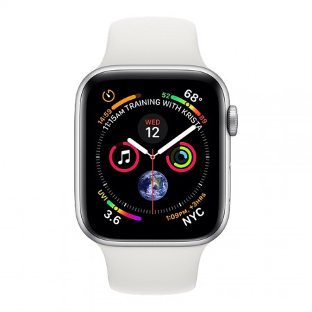 Умные часы Apple Watch Series 4 GPS + Cellular, 40 мм, корпус из алюминия серебристого цвета, спортивный ремешок белого цвета (MTUD2) фото 2