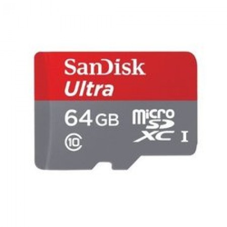 Карта памяти  SanDisk Ultra microSDXC UHS-I 30 Мб/с 64 Гб + SD адаптер 