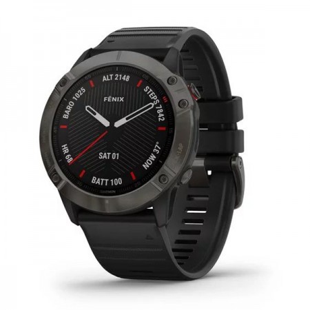 Часы Garmin Fenix 6 Pro черный с черным ремешком 