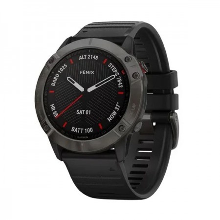 Часы Garmin Fenix 6X Sapphire DLC, серый/черный 