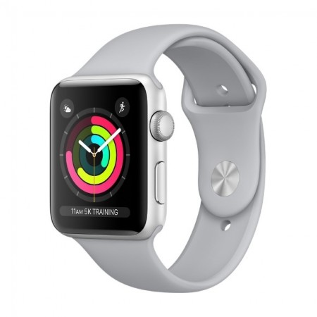 Умные часы Apple Watch S3 GPS 42mm Silver Aluminium Case with White Sport Band MTF22 фото 1