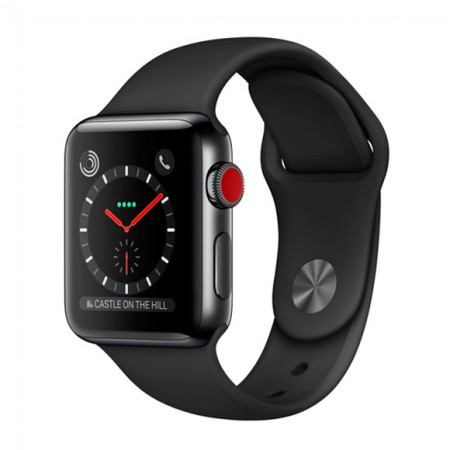 Умные часы Apple Watch S3 GPS+Cellular 42mm Space Gray Aluminum Case with Black Sport Band (MQK22) фото 1