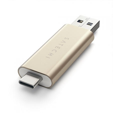 Карт-ридер Satechi Aluminum Type-C USB 3.0 and Micro/SD Card Reader, Gold 