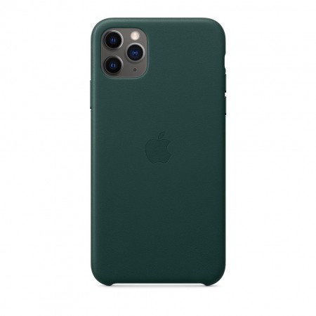 Кожаный чехол для iPhone 11 Pro Max, Зелёный лес 