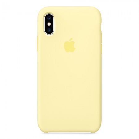 Силиконовый чехол для iPhone XS, Лимонный крем 