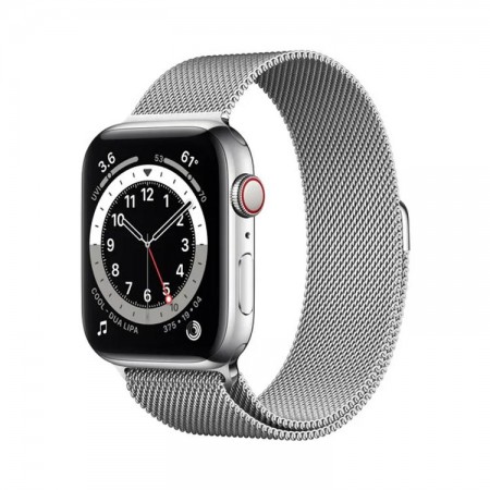 Часы Apple Watch Series 6 GPS + Cellular 44mm (M07M3) (Silver Stainless Steel Case with Milanese Loop) фото 1