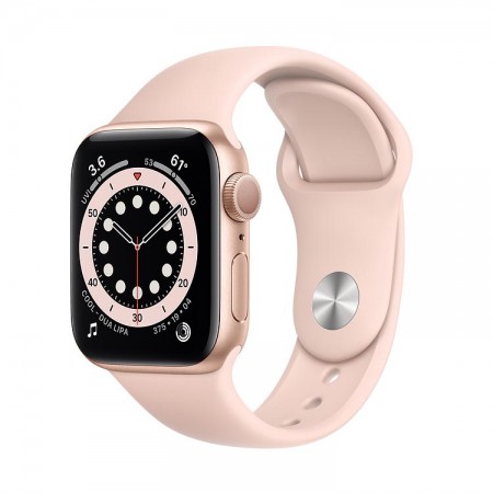 Часы Apple Watch Series 6, 40 мм, золотой алюминий, спортивный ремешок цвета «розовый песок» фото 1