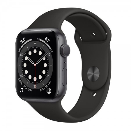 Часы Apple Watch Series 6 44mm Aluminum Case with Sport Band Space Gray/Black (Серый космос/Черный) M00H3 фото 1