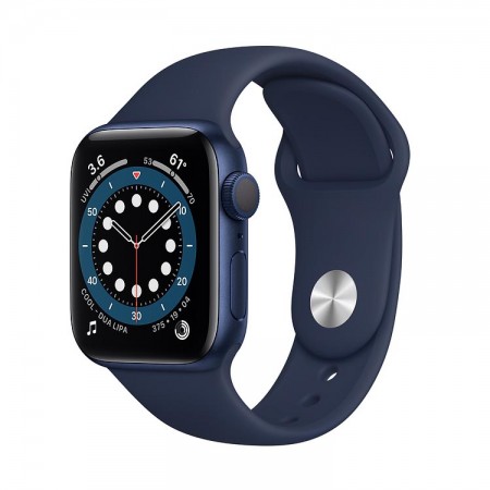 Часы Apple Watch Series 6, 40 мм, синий алюминий, спортивный ремешок цвета «тёмный ультрамарин» фото 1