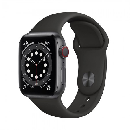 Часы Apple Watch Series 6 40mm LTE Aluminum Case with Sport Band Space Gray/Black (Серый космос/Черный) M02Q3 фото 1