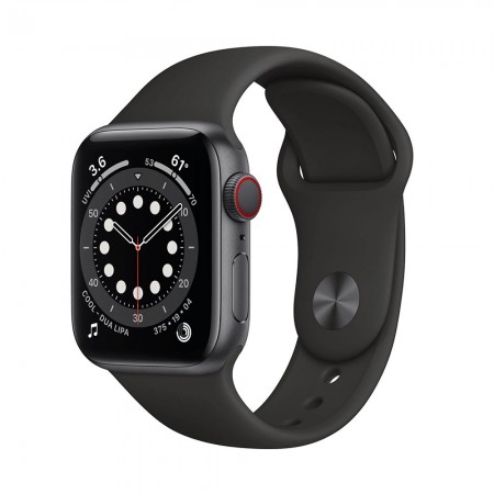 Часы Apple Watch Series 6 44mm LTE Aluminum Case with Sport Band Space Gray/Black (Серый космос/Черный) M07H3 фото 1