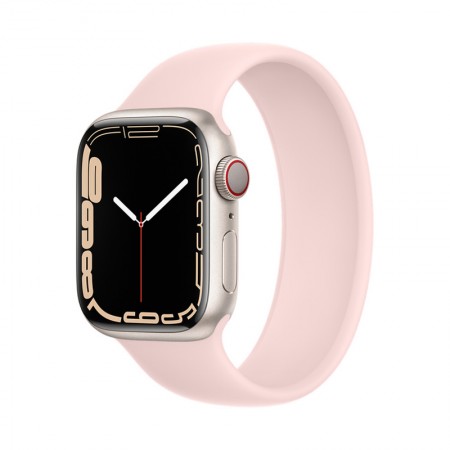 Часы Apple Watch Series 7 GPS + Cellular 41mm Starlight Aluminum Case with Chalk Pink Solo Loop Size 6 (MKL93LL/A+MKWG3AM/A) фото 1