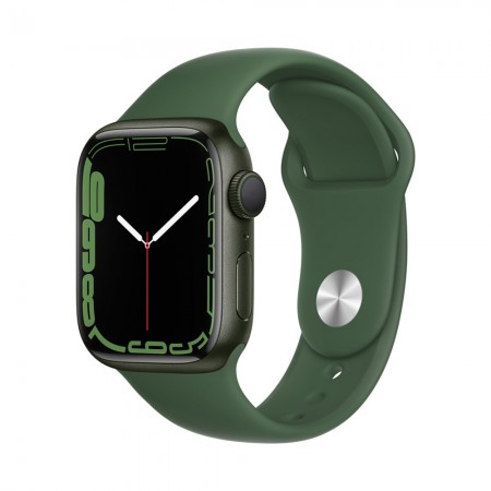 Часы Apple Watch Series 7 GPS 41mm Aluminum Case with Green Sport Band, Зеленый клевер (MKN03LL/A) фото 1