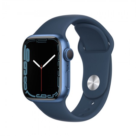 Часы Apple Watch Series 7 GPS 41mm Blue Aluminum Case with Blue Pool Sport Band (MKN13LL/A) фото 1