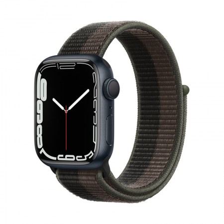 Часы Apple Watch Series 7 GPS 41mm Midnight Aluminum Case with Tornado/Gray Sport Loop (MKND3LL/A+ML2T3AM/A) фото 1