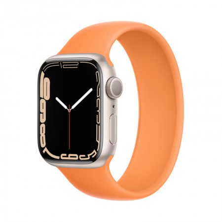 Часы Apple Watch Series 7 GPS 41mm Starlight Aluminum Case with Marigold Solo Loop Size 7 (MKNE3LL/A+MKW73AM/A) фото 1