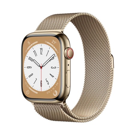 Умные часы Apple Watch Series 8 GPS+LTE 45mm Gold Stainless Steel Case with Gold Milanese Loop фото 1