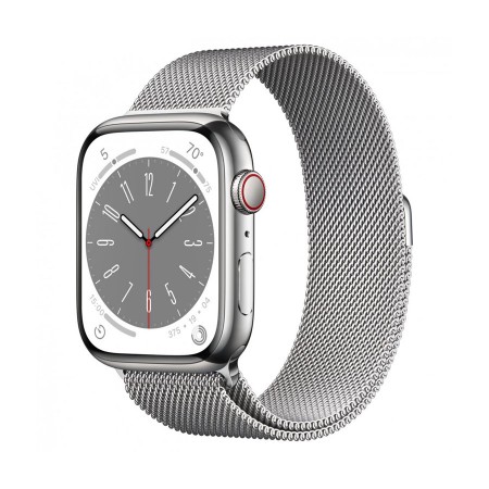 Умные часы Apple Watch Series 8 GPS+LTE 41mm Silver Stainless Steel Case with Milanese Loop фото 1