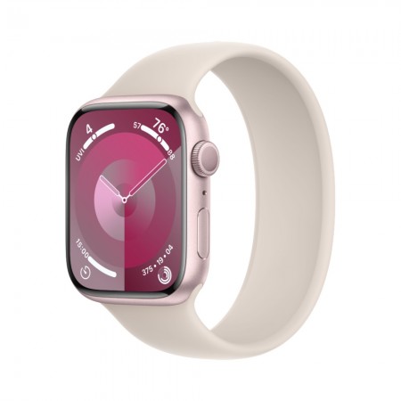 Часы Apple Watch Series 9 GPS 45mm Pink Aluminum Case with Starlight Solo Loop (Size 7) фото 1