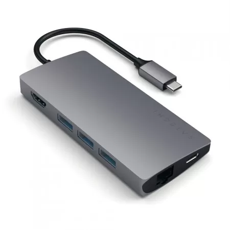 Переходник Satechi Type-C Multi-Port Adapter 4K with Ethernet V2 Space Gray фото 1