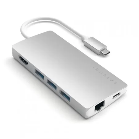 Переходник Satechi Type-C Multi-Port Adapter 4K with Ethernet V2, Silver фото 1