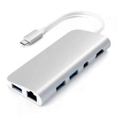 Адаптер Satechi Aluminum Type-C Multimedia Adapter Silver (ST-TCMM8PAS) фото 1