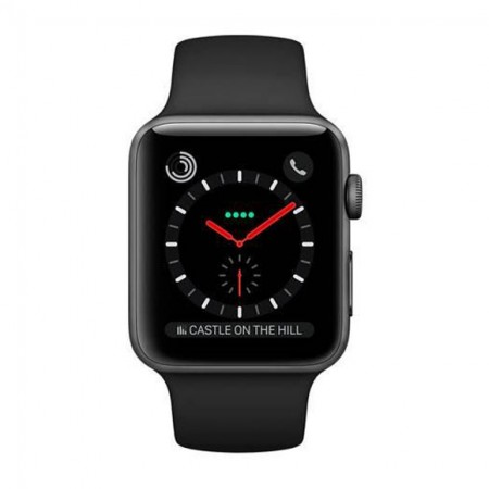 Умные часы Apple Watch S3 GPS+Cellular 38mm Space Gray Aluminium Case with Black Sport Band (MQJP2) фото 1