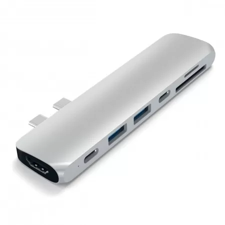 Адаптер Satechi Aluminum Type-C Pro Hub Adapter Silver (ST-CMBPS) фото 1