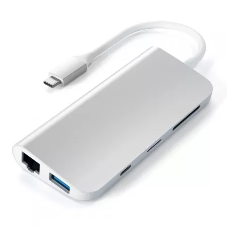 Адаптер Satechi Aluminum Type-C Multimedia Adapter Silver (ST-TCMM8PAS) фото 1