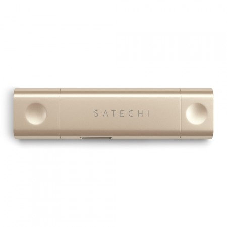 Карт-ридер Satechi Aluminum Type-C USB 3.0 and Micro/SD Card Reader, Gold фото 4