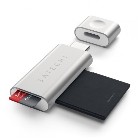 Карт-ридер Satechi Aluminum Type-C Micro/SD Card Reader, Silver фото 4