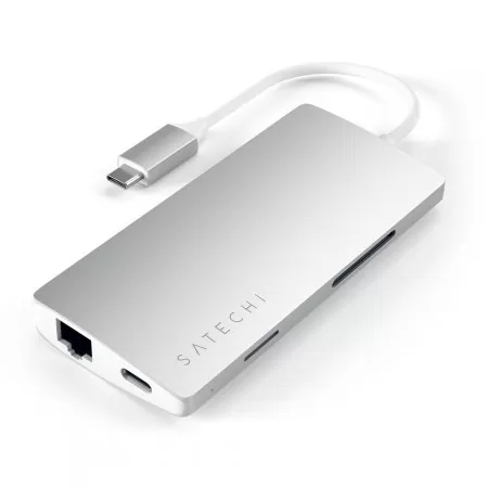 Переходник Satechi Type-C Multi-Port Adapter 4K with Ethernet V2, Silver фото 1