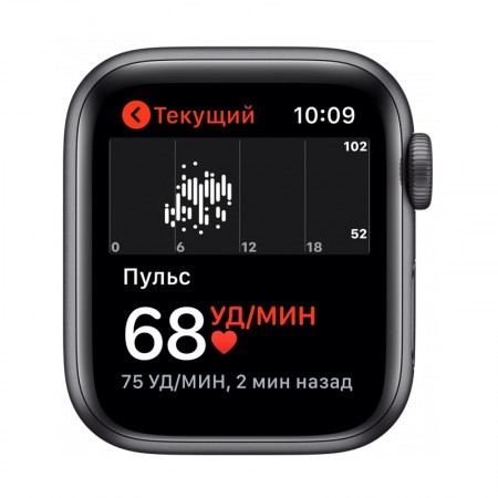 Умные часы Apple Watch Series 5 GPS, 40 мм, корпус из алюминия цвета «серый космос», спортивный ремешок чёрного цвета (MWV82) фото 6