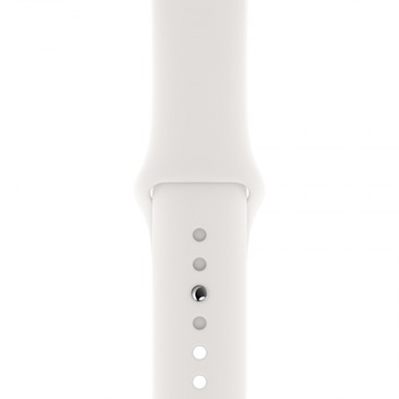 Умные часы Apple Watch Series 5 GPS, 44 мм, корпус из алюминия серебристого цвета, спортивный ремешок белого цвета (MWVD2) фото 3