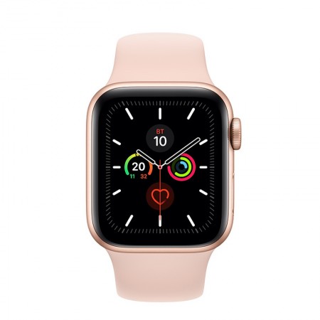 Умные часы Apple Watch Series 5 GPS, 40 мм, корпус из алюминия цвета «розовое золото», спортивный ремешок цвета «розовый песок» (MWV72) фото 2