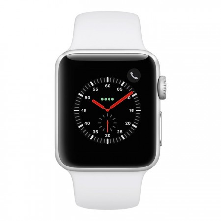 Умные часы Apple Watch S3 GPS+Cellular 42mm Silver Aluminum Case with White Sport Band (MTGR2) фото 1