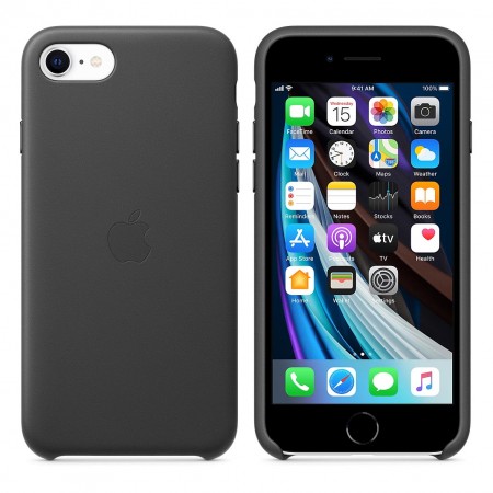 Кожаный чехол для iPhone SE, Чёрный фото 4