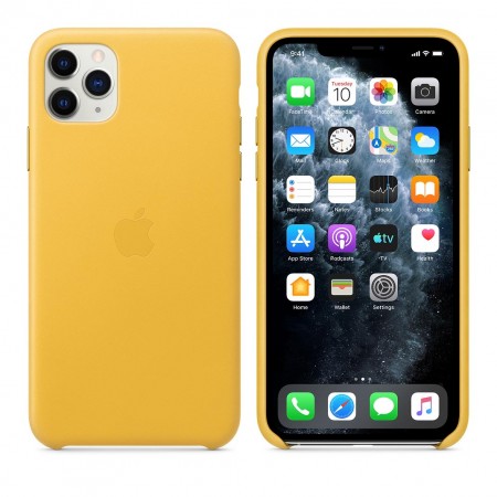 Кожаный чехол для iPhone 11 Pro Max, Лимонный сироп фото 6