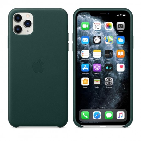 Кожаный чехол для iPhone 11 Pro Max, Зелёный лес фото 6