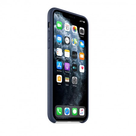 Кожаный чехол для iPhone 11 Pro Max, Тёмно‑синий фото 5
