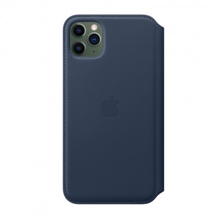 Кожаный чехол Folio для iPhone 11 Pro Max, Синяя пучина фото 3