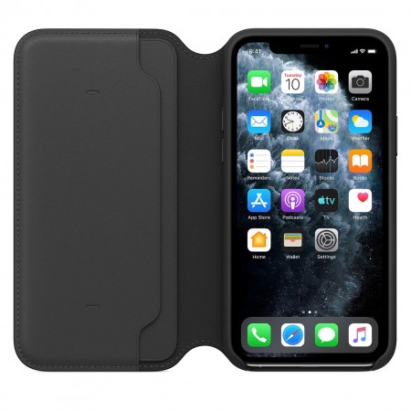 Кожаный чехол Folio для iPhone 11 Pro, Чёрный фото 6