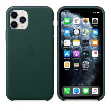 Кожаный чехол для iPhone 11 Pro, Зелёный лес фото 6