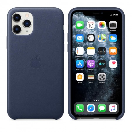 Кожаный чехол для iPhone 11 Pro, Тёмно-синий фото 6