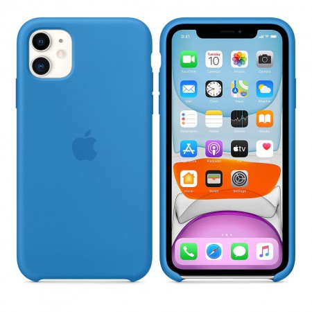 Силиконовый чехол для iPhone 11, Синяя волна фото 8