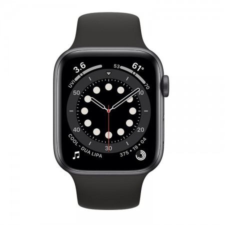 Часы Apple Watch Series 6 44mm Aluminum Case with Sport Band Space Gray/Black (Серый космос/Черный) M00H3 фото 1