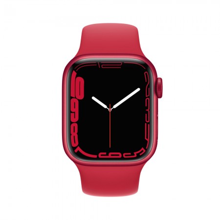 Часы Apple Watch Series 7 GPS 41mm Red Aluminum Case with Red Sport Band (MKN23LL/A) фото 1